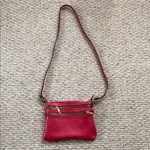 Red small crossbody purse